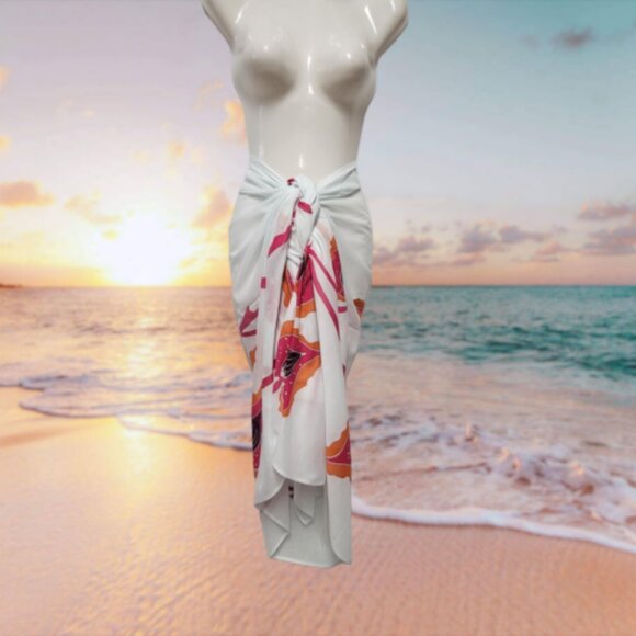 Womens Sarong Cotton Wrap Handpainted Batik Wrapskirt Beach Pareo Beachwear -NEW - Picture 2 of 6